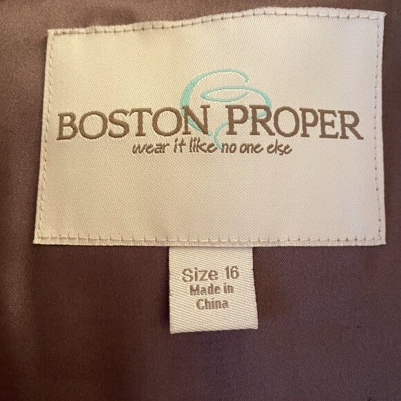 Boston Proper Vest Size 16 Taupe Faux Fur Sparkle Sequins Hook Closure NWOT - Picture 5 of 7